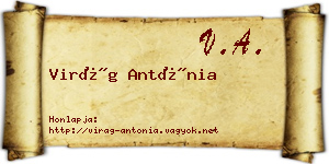 Virág Antónia névjegykártya