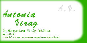 antonia virag business card